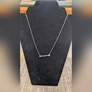 Elegant Silver Bar True North Necklace Necklace 18 In. Pendant 1.5" Across
